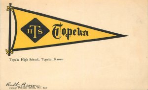 Postcard 1907 Kansas Topeka High School Banner Ewart 22-13459