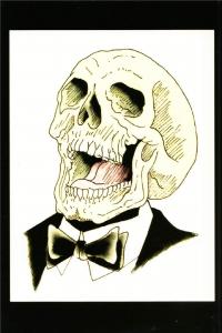 Laughing Skull Death Head Tattoo Flash by Ed Hardy Postcard