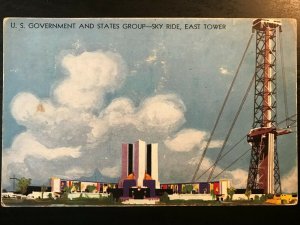 Vintage Postcard 1933 US Gov & States Sky Ride, Chicago World's Fair Illinois IL