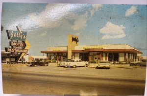 Vintage 1950s Jolly's Motel Restaurant Cave City Kentucky KY Old Cars Postcard