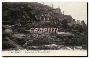 Rotheneuf Old Postcard General view of the carved rocks