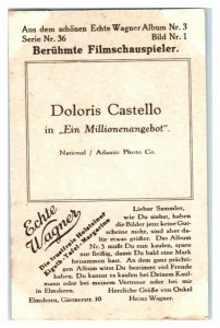 Dolores Castello, Ein Millionenangebot, Famous Actresses Echte Wagner Trade Card