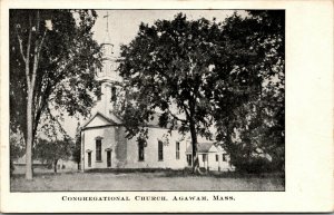 Vtg 1900s Congregational Church Agawam Massachusetts MA Unused Antique Postcard