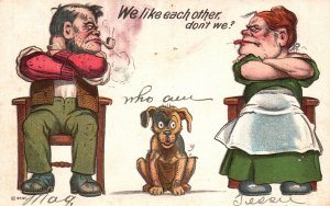 Vintage Postcard 1908 We Like Each Other Don't We? Comic Card