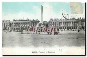 Old Postcard Paris Concorde Square