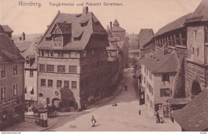 NURNBERG, Bavaria, Germany, 1900-1910s; Tiergartmertor Und Albrecht Durerhaus