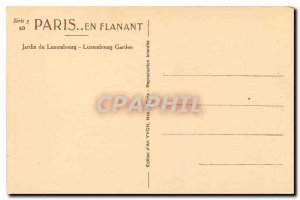 Old Postcard Paris Strolling Luxembourg Gardens