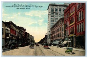 c1910's Looking South On Market Street Chattanooga Tennessee TN Bank Postcard