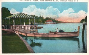 Vintage Postcard 1929 Boat Landing Ross Fenton Farm Asbury Park New Jersey NJ