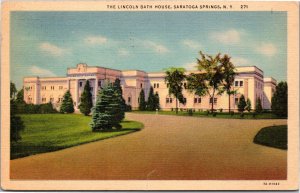 Postcard NY Saratoga Springs The Lincoln Bath House