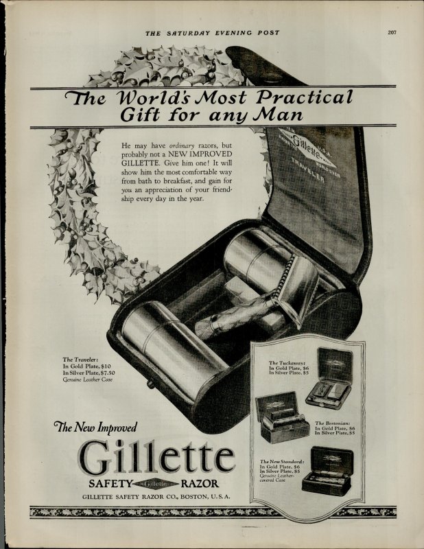 1924 Gillette Razors For Men Vintage Print Ad 3943