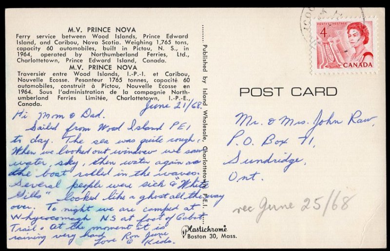 M.V. PRINCE NOVA Ferry Service between Prince Edward Island NS - pm1968