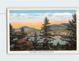 Postcard Bar Harbor from Bar Island Maine USA