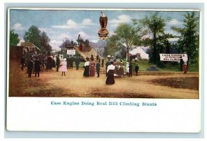 C.1910 J.I. Case Tractor Engine Hill Climber Demonstration Vintage Postcard P109