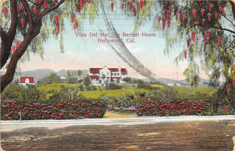 Hollywood California 1909 Postcard Vista Del Mar The Bartlett Home