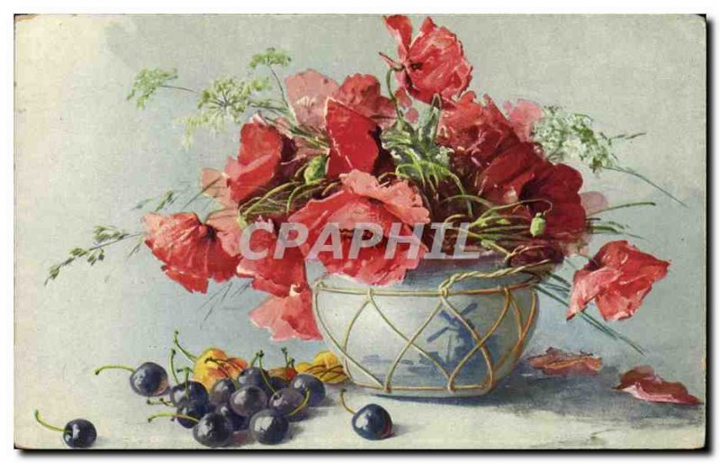 Old Postcard Fantasy Flowers