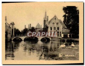 Postcard Modern Bruges Beguinage Bridge and Presbytere