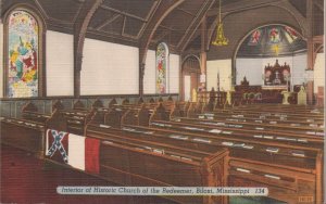 Postcard Interior Historic Church Redeemer Biloxi MS Mississippi