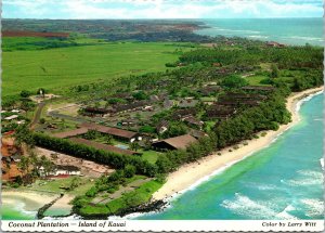 Coconut Plantation Islander Inn Beachboy Hotel Kauai Hawaii Postcard aerial view