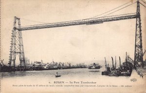 France Rouen Le Pont Transbordeur Boats vintage postcard
