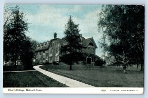 Grinnell New Burg Iowa IA Postcard View Of Mear's Cottage Building 1910 Antique