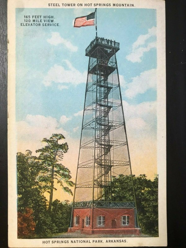 Vintage Postcard 1913 Steel Tower Hot Springs National Park Arkansas (AR)
