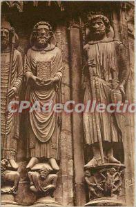 Old Postcard Chartres Cathedrale The South Portal (XIII century) Statues of S...
