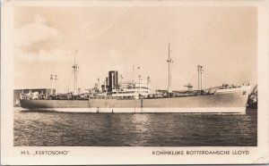 MS Kertosono Koninklijke Rotterdamsche Lloyd Ship RPPC 04.34