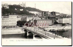 Old Postcard Lyon Tilsit Bridge and the Coteau de Fourviere