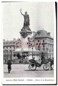 Old Postcard Paris Place de la Republique Lion