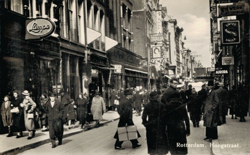 Netherlands Rotterdam Hoogstraat Steet View RPPC 06.04