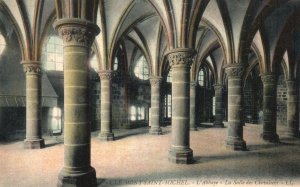 Vintage Postcard 1910's Le Mont Saint Michel L'Abbaye La Salle Chevaliers France