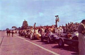 1950's era INDIANAPOLIS 500 Pit Area before the start