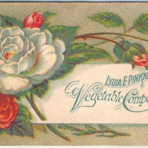 c1880s What Cheer, Iowa Lydia Pinkham Vegetable Trade Card Forsyth Druggist C11