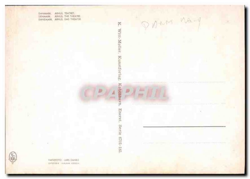 Postcard Modern Arhus Denmark the Theater