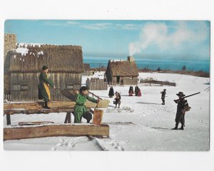 Plymouth Massachusetts Replica Plymouth Plantation Winter Scene