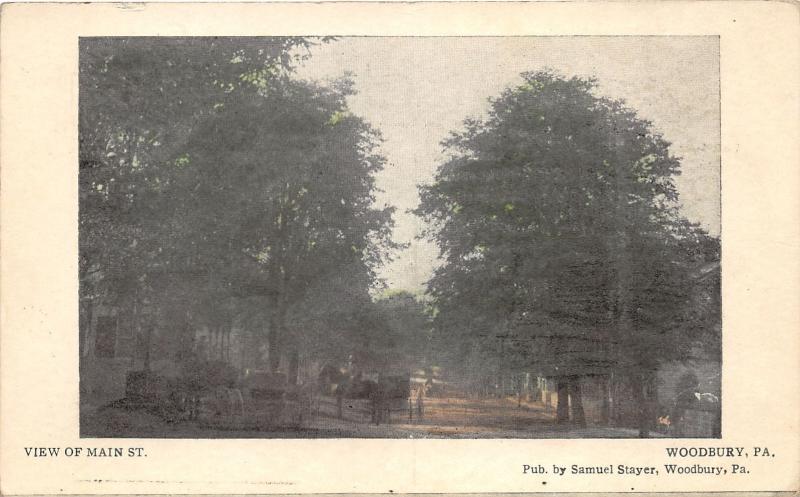 Woodbury Pennsylvania~View of Main Street~Horse & Buggy~Publ y S Stayer~1908 Pc