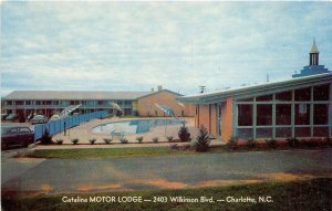 Charlotte North Carolina 1950s Postcard Catalina Motor Lodge & Howard Johnsons