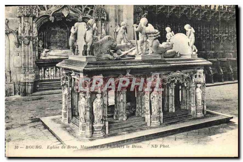 Old Postcard Bourg Brou Church Mausoleum of Philibert le Beau