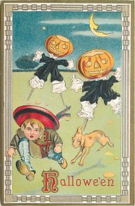 297479-Halloween, Samson Brothers No S500-2, Boy & Dog Being Chased by JOLs