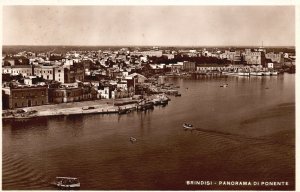 Vintage Postcard 1920's Brindisi Panorama Di Ponente West Apulia Italy IT