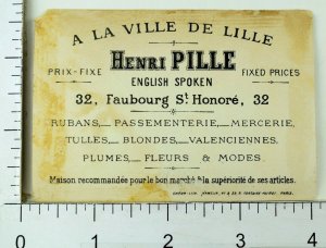 Lovely Zoo Scene Elephant Grabs Hat A La Ville De Lille Victorian Trade Card F86