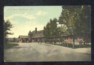 KALAMAZOO MICHIGAN CENTRAL RAILROAD DEPOT TRAIN STATION VINTAGE POSTCARD