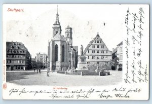 Stuttgart Baden-Württemberg Germany Postcard Collegiate Church 1902 Posted