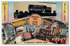 c1950's Mayfair Restaurant Night Club Broadway Boston Massachusetts MA Postcard 