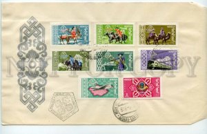 492689 MONGOLIA 1961 FDC mail ships aircraft train camels horse deer Yaks