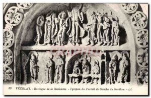 Old Postcard Vezelay Basilica Madeleine Eardrum of the left Portal Narthex