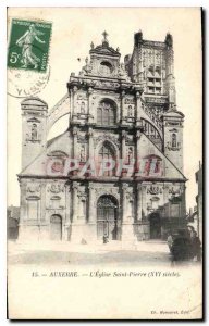 Postcard Auxerre Old St. Peter's Church XVI century