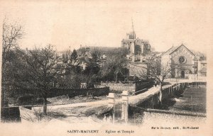 Vintage Postcard Saint-Maixent Eglise Et Temple Of The United Church France