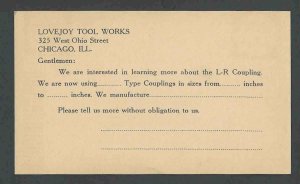 Ca 1930 PC Lovejoy Tool Works Info On Coupling Chicago Il